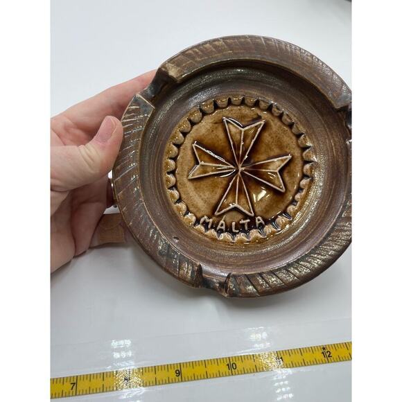 Vintage 1970s Catchall Bowl Ashtray Bristow Potteries Studio Pottery Malta‎ - Picture 10 of 12